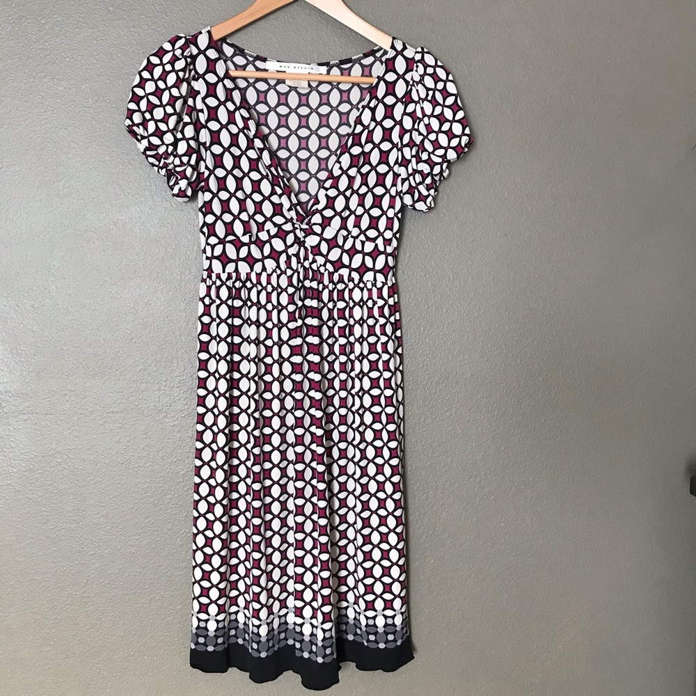 Max Studio Patterned Midi Dress Small - image 1